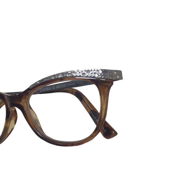 +1.00 FOSTER GRANT Reading Glasses GLAM Crystals Brown Tortoiseshell Frame - Picture 8 of 15
